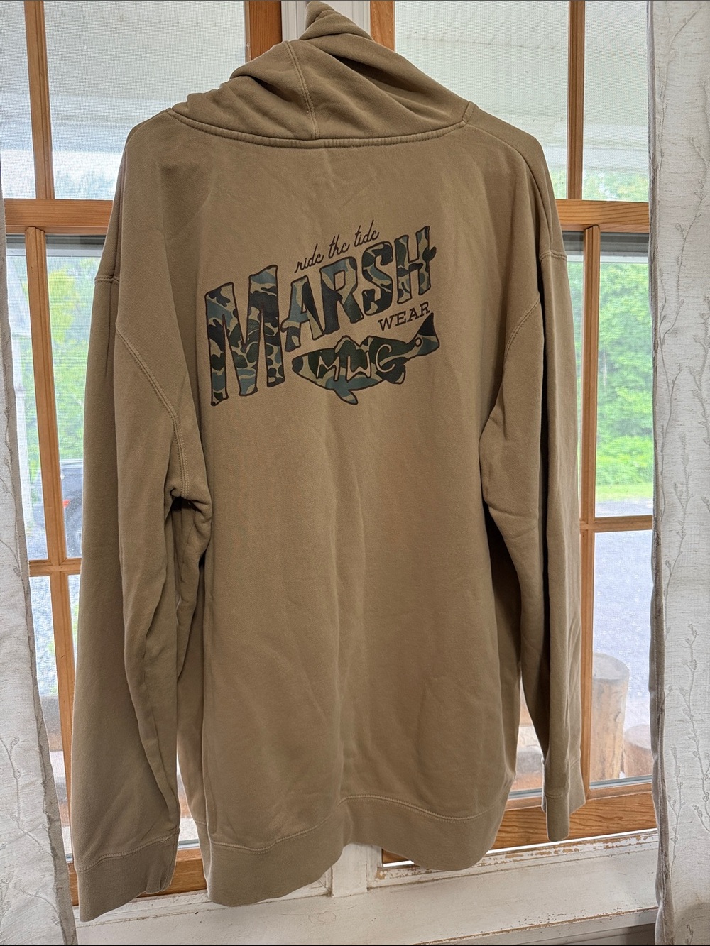 Marsh Wear Men's Olive/Tan Hooded Sweatshirt - XL